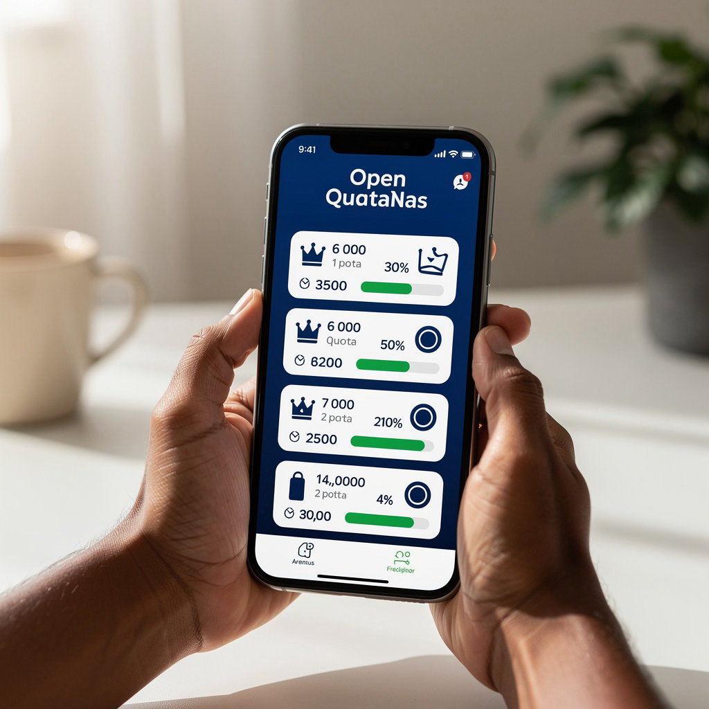 Império da Sorte campanhas de cotas, cards de campanha e cotas numeradas em azul e branco para escolher no celular